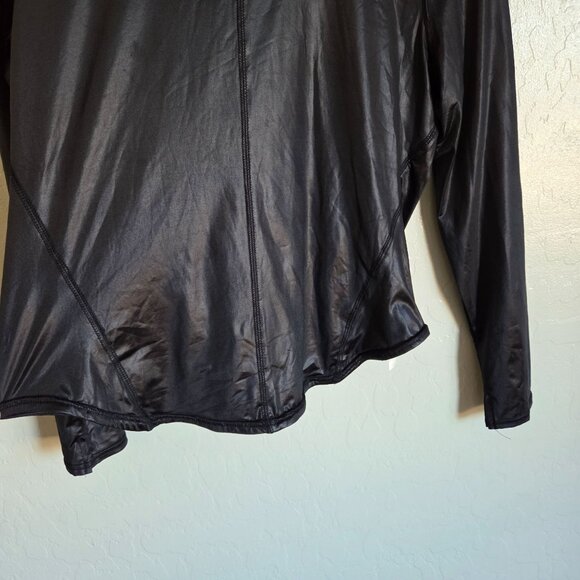 Intimately Free People Straight Up Long Sleeve Mock Neck Top Shiny Black Size XL - Picture 4 of 9